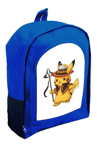 Mochila Azul Infantil  Nena Nene Pikachu Pokemon  Rr19