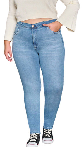 Jeans Chupin Mujer Calce Perfecto Tiro Alto Talles Grandes