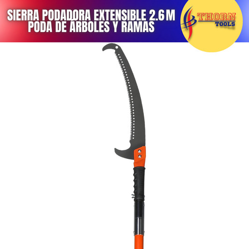 Sierra De Pértiga Extensible 8m Para Poda Con Hoja Acero Color Naranja