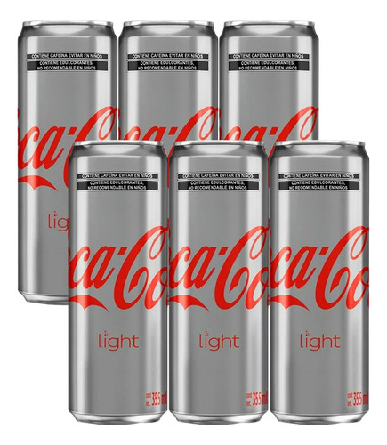 Refresco Coca Cola Light 6 Latas De 355 Ml C/u