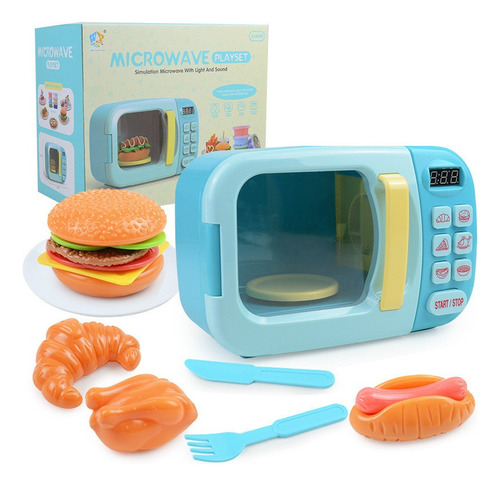 Juego De Horno Microondas Electrónico Para Niños De 13 Pieza