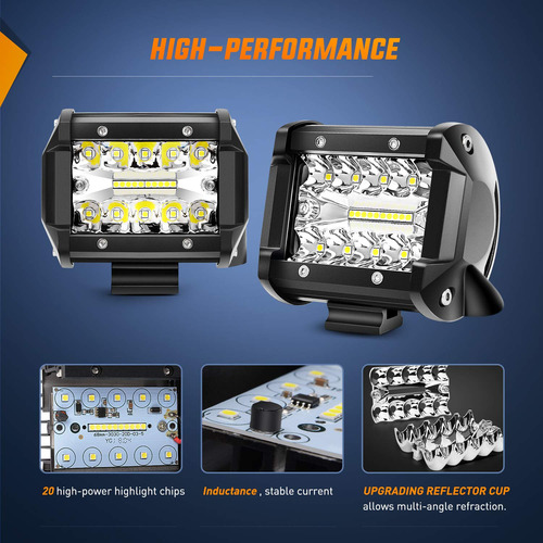 Barra De Luces Led Nilight Zh416, 4 Unidades, 10 Cm, 60 W, C