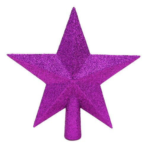Decoración Estrella Purpurina 20 Cm Árbol Navidad Morado