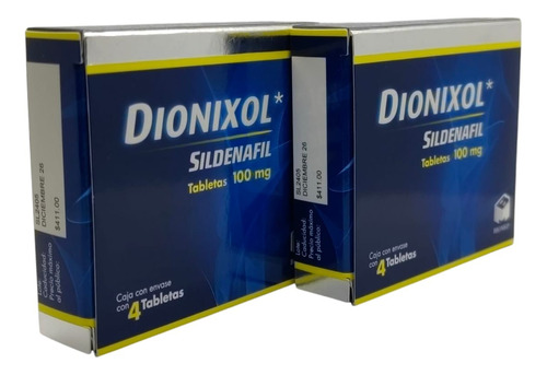 Sildenafil 100mg 8 Tabletas Dionixol 2 Cajas Con 4 Tabletas