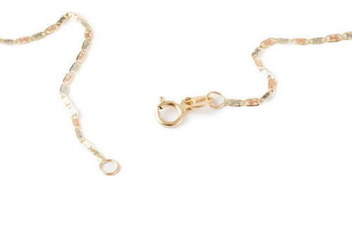 Cadena Valentina Shiny Star Tritono 2mm Oro Solido 10k 45cm Color Dorado