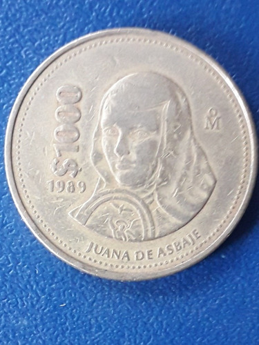 Moneda 1000 Pesos Sor Juana 1988 Bronce Usada (Usado)