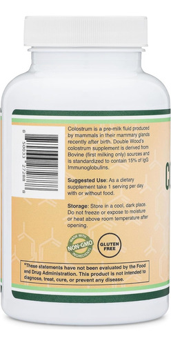 Double Wood Colostrum 1000 Mg Calostro 120 Cápsulas