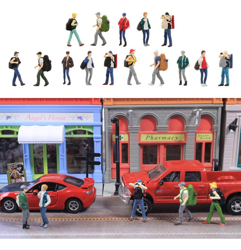 2 X 1/64 Figuras Diorama Street Scene Escenario Modelo Kit