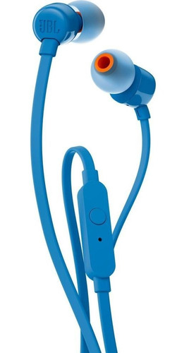 Auriculares Jbl T110 In-ear Pure Bass Microfono Azul