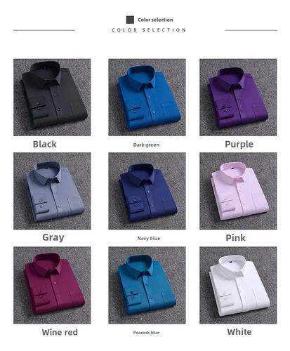 Camisa De Negocios Elástica Sin Arrugas De Manga Larga Para