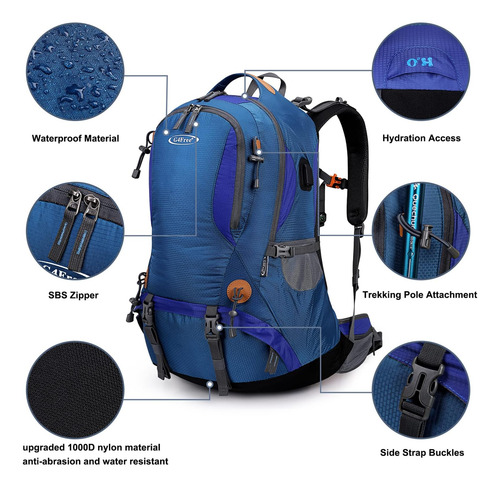 G4free Mochila De Senderismo De 50 L Mochila Impermeable De