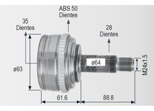 Junta Homocinetica Race Para Honda Odyssey 3.5l V6 2001-2004