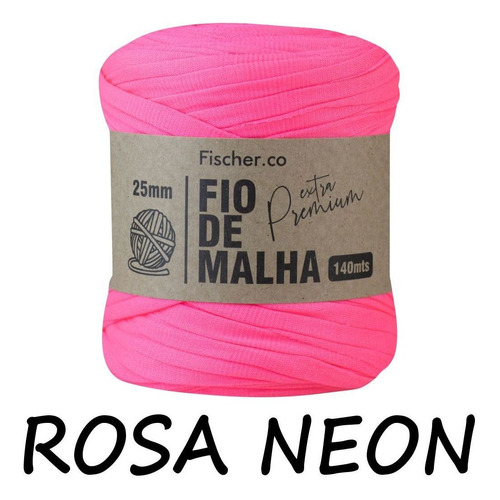 Fio De Malha Fischer Premium Cores Especiais Crochê Tricô Cor Rosa Neon