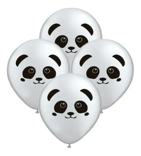 10 Globos Panda De 12 Pulgadas