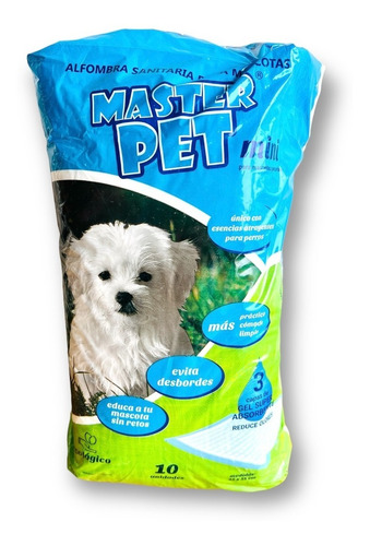 Paño Sanitario Perro Masterpet Min Pañal Alfombra 45x55 X10u