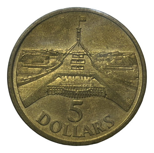 Moneda Australia 5 Dólares Año 1988 Edificio Del Parlamento 