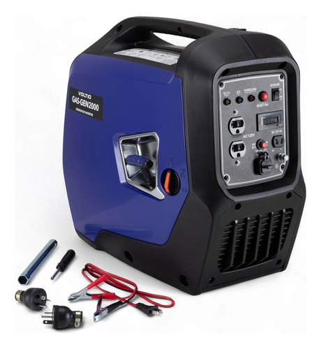 Generador Inverter a Gasolina de Corriente Eléctrica con Capacidad de 4 Litros Potencia de 2000 W Voltaje de 120 V Diseño Compacto Silencioso Inicio de Retroceso Voltio GAS-GEN2000