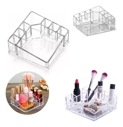 Organizador De Acrilico 8 Divisores Porta Cosmeticos Makeup