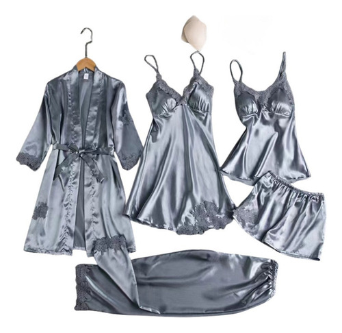 Mujer Pijama Traje Con Bra Bata Vestido Sets-a