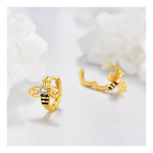 Vonala Pendientes De Abeja De Plata De Ley 925 Para Mujer