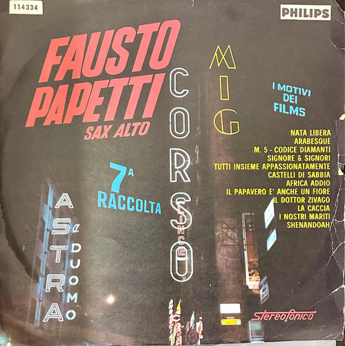 Disco Vinilo De Época Fausto Papetti Sax Alto