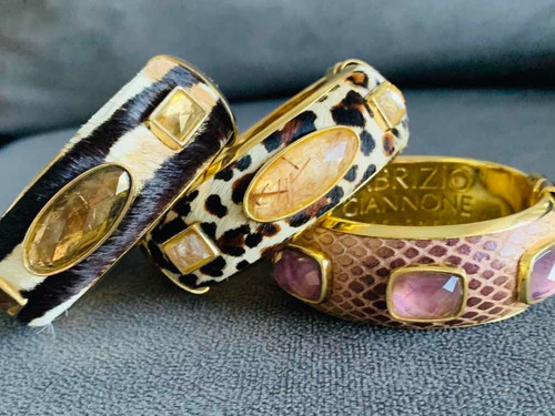 Pulseiras Jóia Fabrizio Giannone Onça, Cobra E Várias Couro