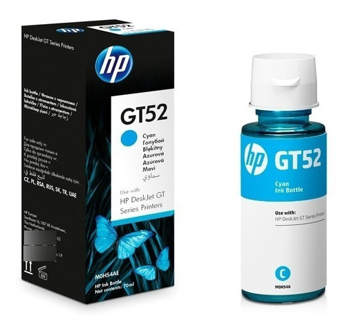 Bote Tinta Hp Gt52 Original Cartucho Cyan Full