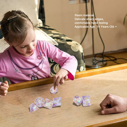 Juego De Dados Poliédricos De Resina Con Bordes Afilados De