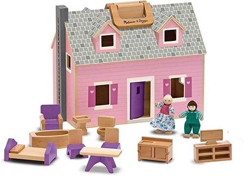 Casa De Muñecas De Madera Fold And Go De Melissa & Doug Con