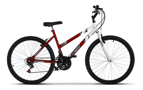 Imagem 1 de 1 de Bicicleta  de passeio feminina Ultra Bikes Bike Aro 26 bicolor 18 marchas freios v-brakes cor vermelho/branco
