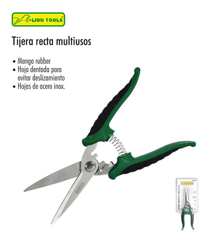 Tijera Recta Multiusos Mango Rubber Hoja Acero Inoxidable