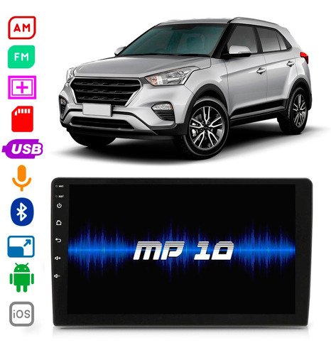 Mp5 Hyundai Creta 2016 A 2022 9 Polegadas Bluetooth Esp Usb