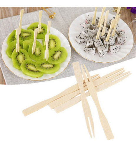 Tenedor De Postre De Bambú Desechable Para El Hogar, 800 Uni