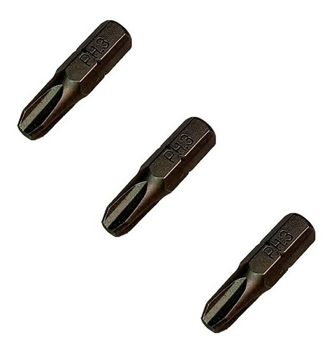 3 Puntas Atornilladoras Makita Ph3 X 25mm De Japón 798314-6