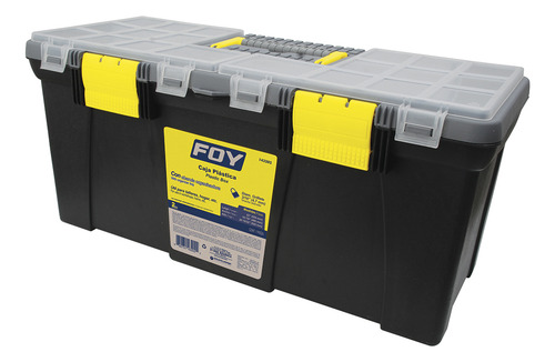 Caja Portaherramientas Plástica Con Organizadora 22 Foy Negro