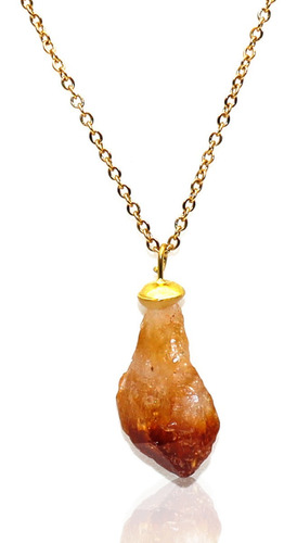 Collar Cuarzo Citrino En Bruto