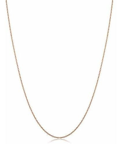 Collar Oro Rosa 10k Delicado 0.7 Mm Kooljewelry