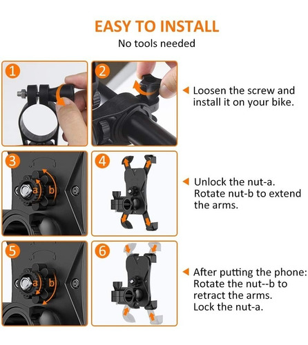 Imagen 6 de 7 de Soporte Teléfono Universal Bicicleta / Moto 360° De Rotació
