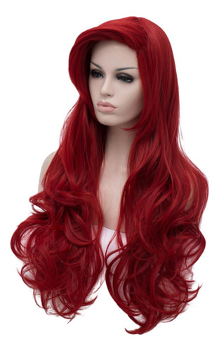 1pc Wine Red Wigs Women Wig Curly Human Hair Wig Cosplay Cur