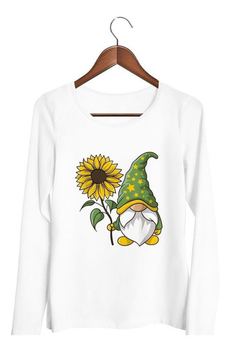 Remera De Mujer Duende Girasol Estrellas Ml