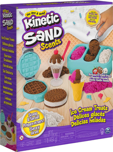 Kinetic Sand Scents Set De Juego De Helados, 3 Colores