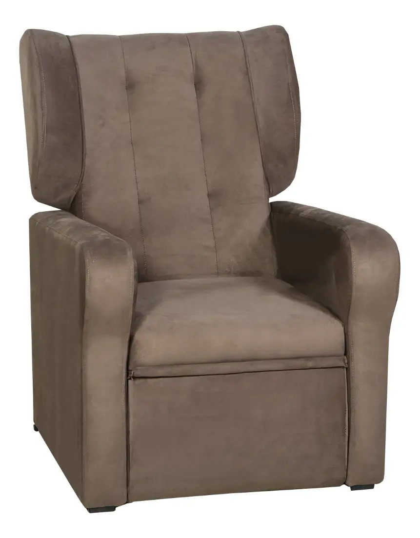 Poltrona, sofá, poltrona reclinável, poltrona de estar, cor: bege, design de tecido liso