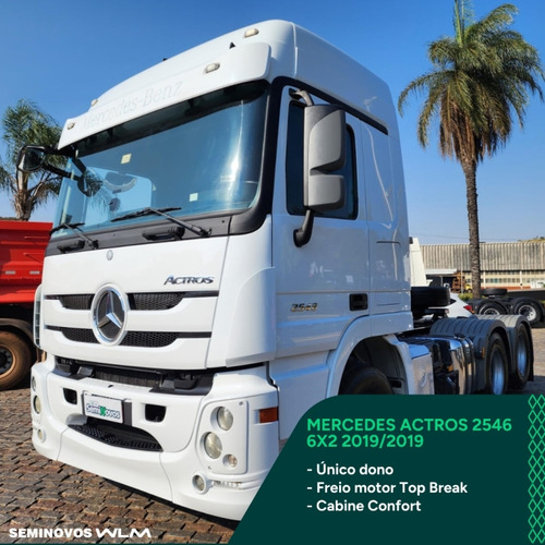 Actros 2546 6x2 Ls 19/19 Único Dono, Freio Motor Top