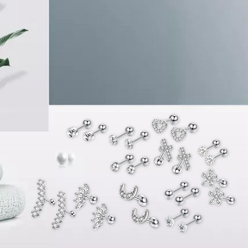 24 Piezas De Aretes De Cartílago Conjunto De Joyas Con