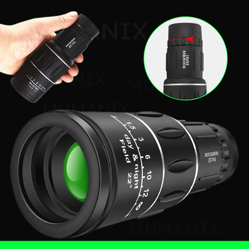 Monóculo Luneta Profissional Portátil Telescópio De Mão 16x Cor Preto