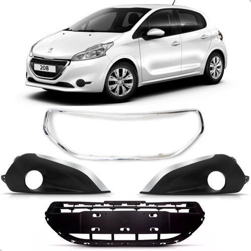 Grade Para Peugeot 208 2012 A 2016 Friso E Molduras Cromada