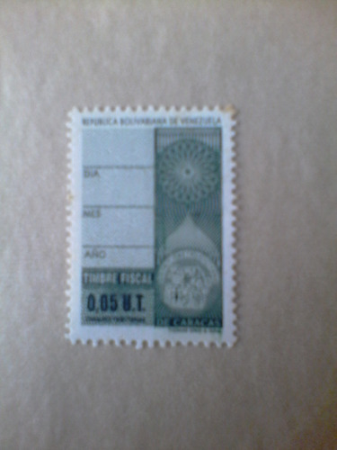 Imagen 1 de 1 de Estampillas Venezuela Timbres Fiscales 0,05 Unidades Tributa