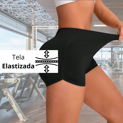 Calza Short Seamles Frunce Cola Sexy Levanta Glúteos Push Up