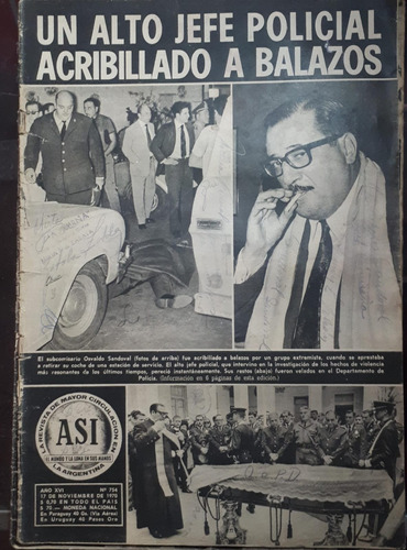 Revista Asi #754 1970 Monzon Campeon Mundial Ramon La Cruz