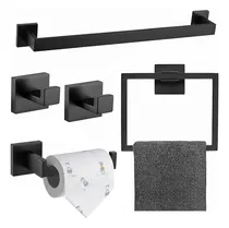 Comprar 5pzs Juego De Accesorios Bano 304 Inoxidable Toalleros Negro